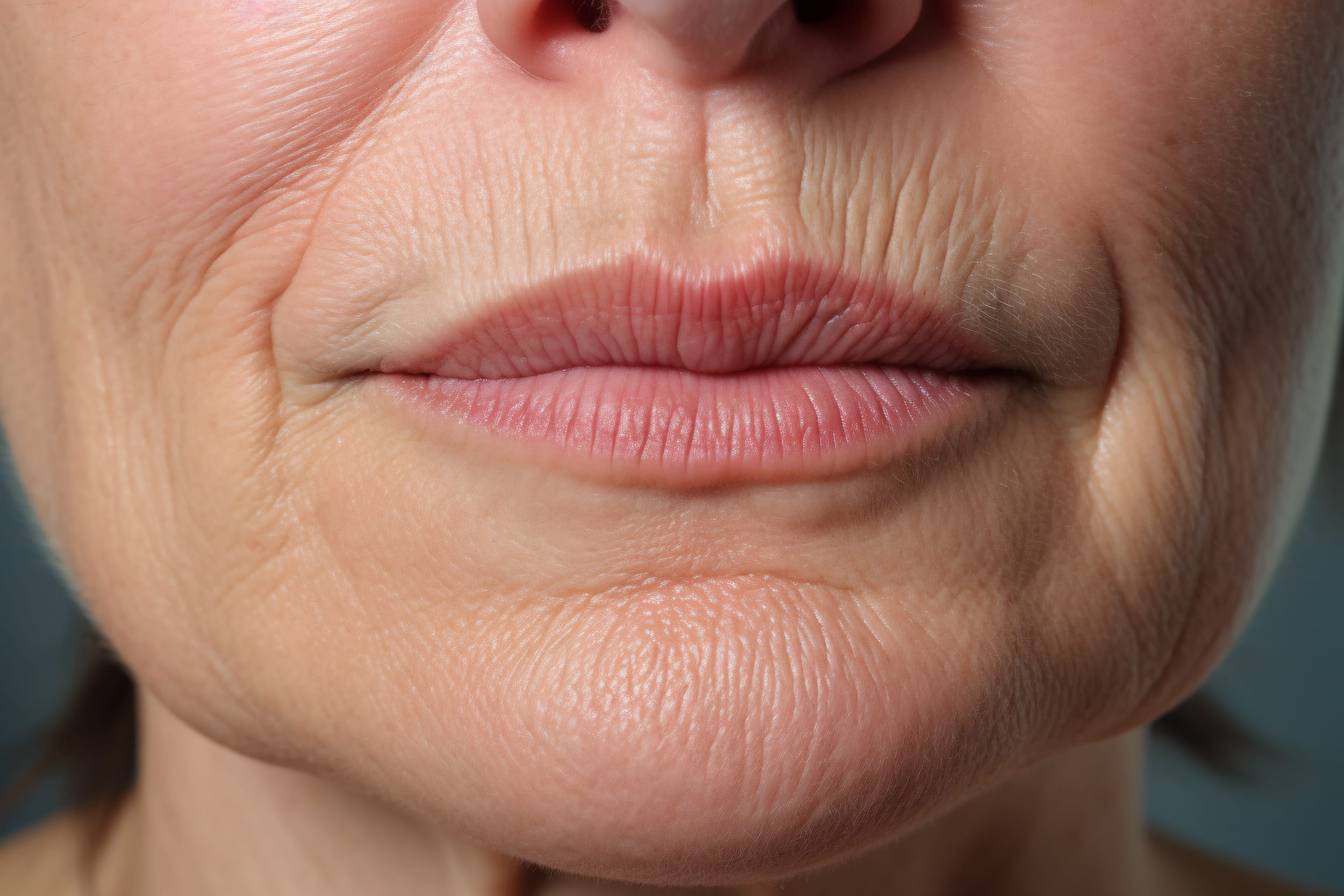 Woman eligible for downturned mouth and wrinkle treatment at Contour Clinics